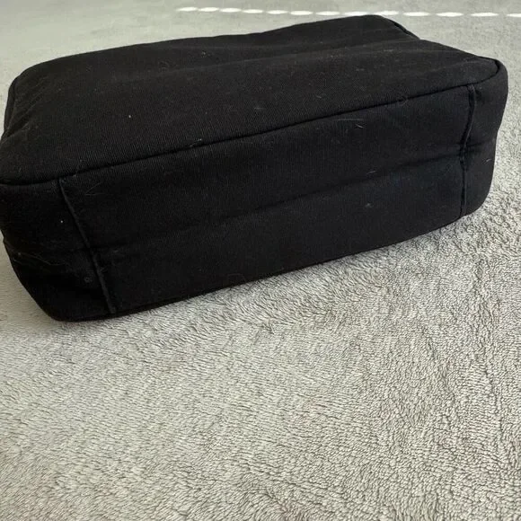 Yves Saint Laurent YSL parfums Black Canvas Logo Wristlet Clutch Bag - Picture 9 of 12